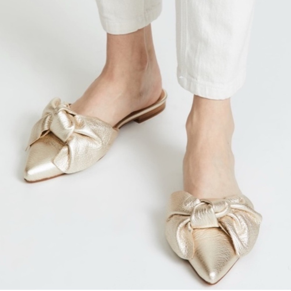 Rebecca Minkoff Leather Gild Alexis Mules